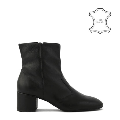 Black claudine heel ankle boot