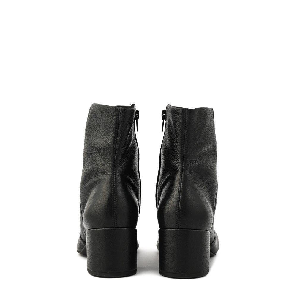 Black claudine heel ankle boot