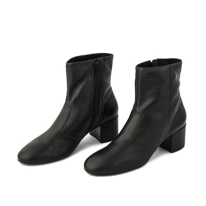 Black claudine heel ankle boot