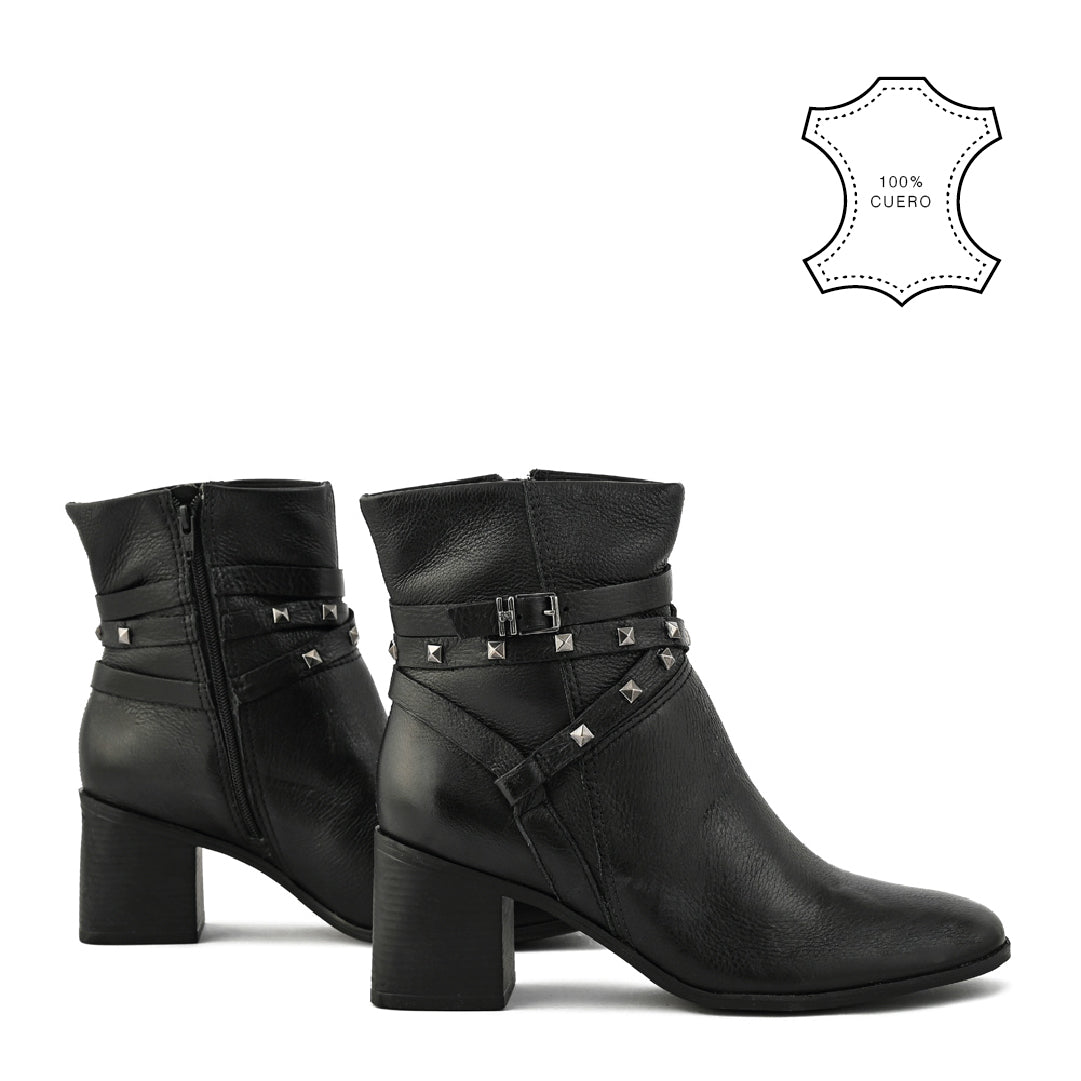 Elise black heel ankle boot