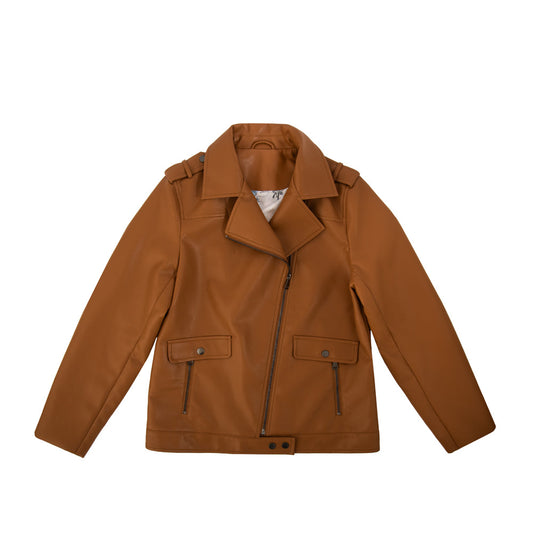 Fiona Camel Biker Jacket