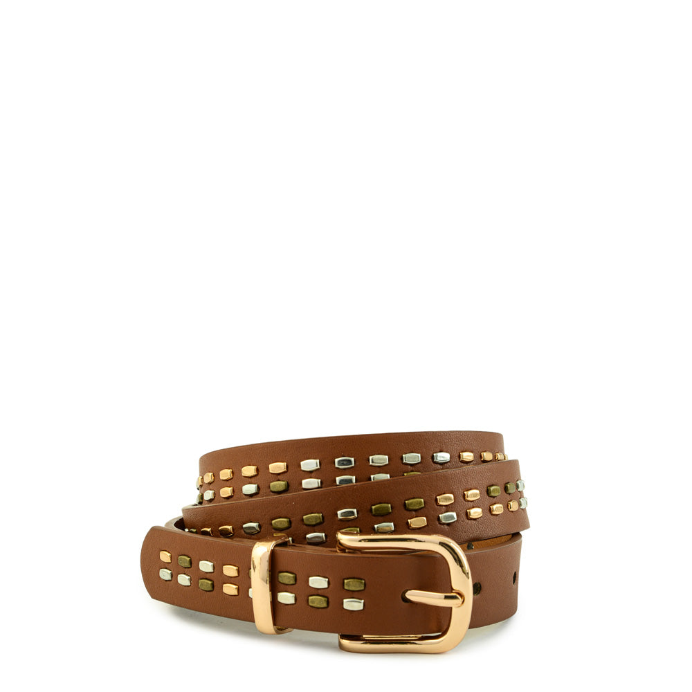 Brown lezard belt