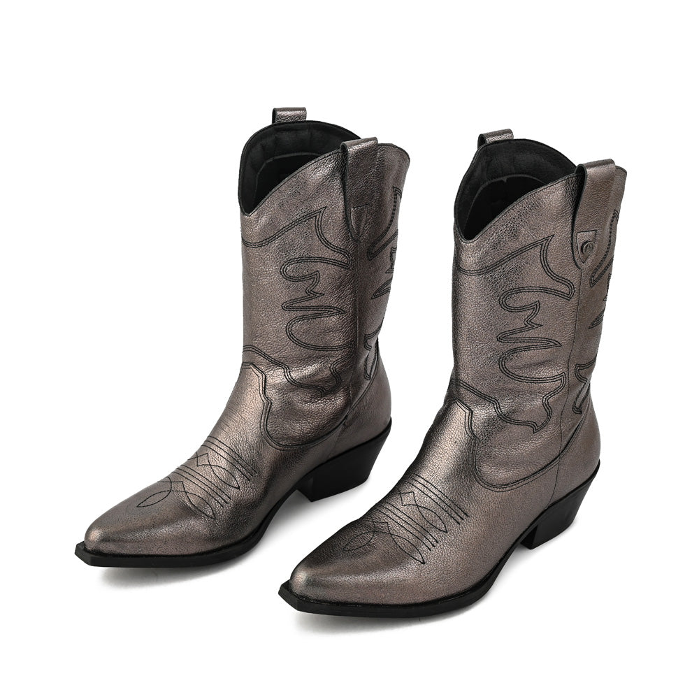 Dark silver marcella heel boot