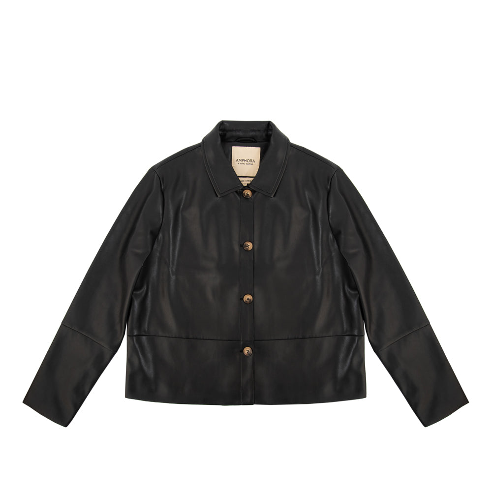 Marlina Black Shirt Jacket