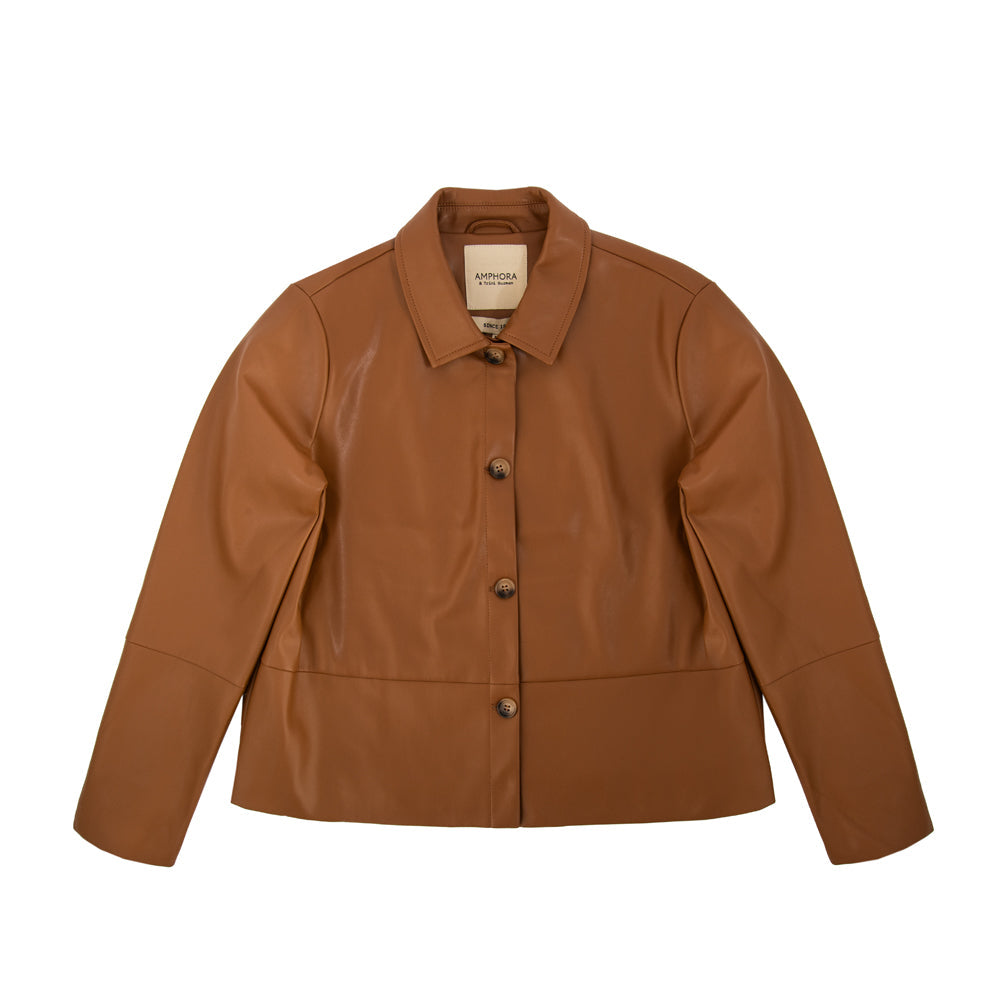 Marlina Brown Shirt Jacket