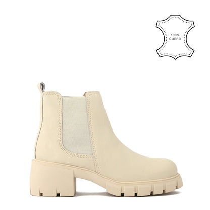 White nicole heel ankle boots