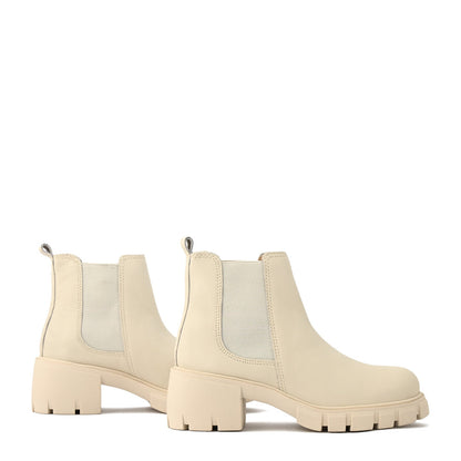 White nicole heel ankle boots