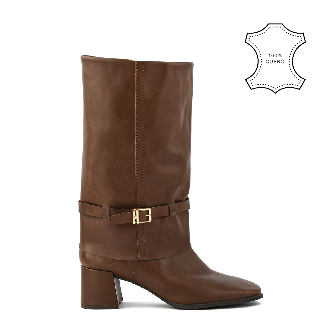 Dark brown valerie heel boot