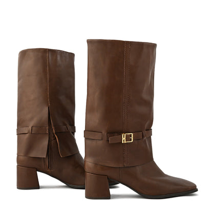 Dark brown valerie heel boot