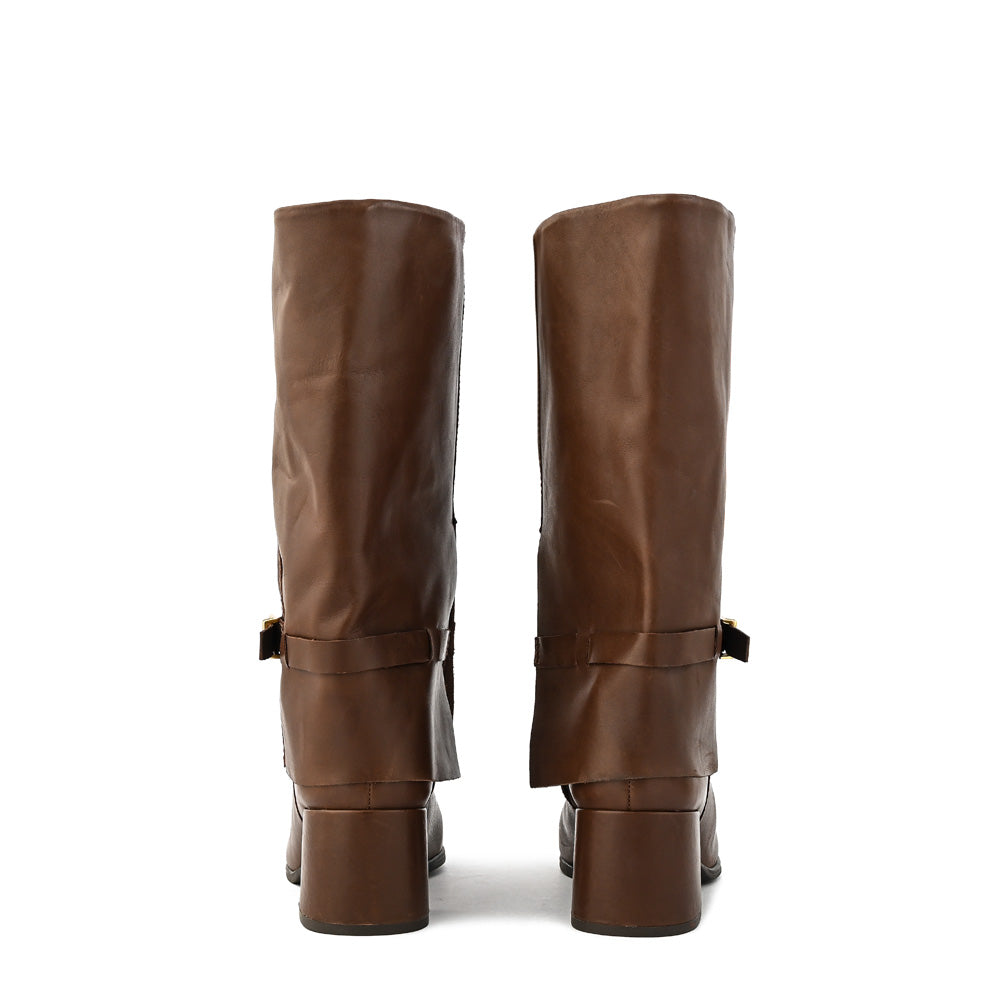 Dark brown valerie heel boot