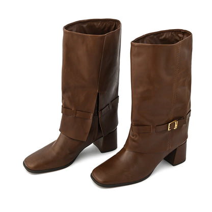 Dark brown valerie heel boot